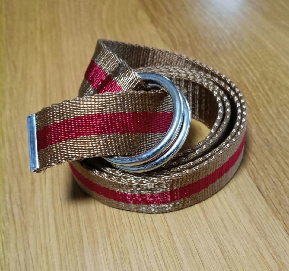 Women's Brown and Red Stripe Belt Casual Belt Snidel