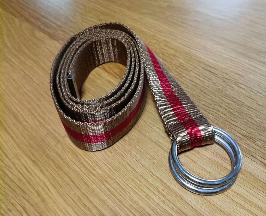 Women's Brown and Red Stripe Belt Casual Belt Snidel