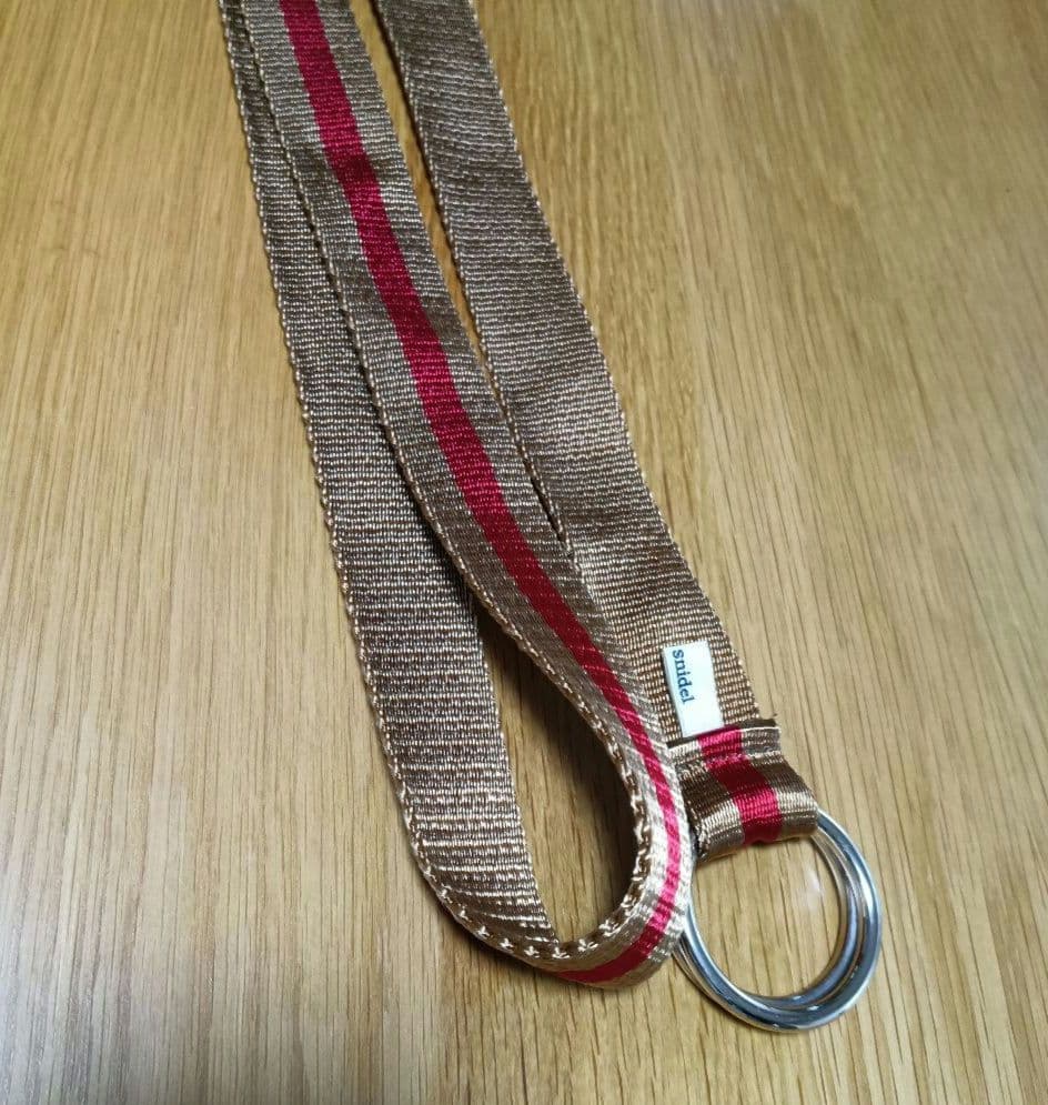 Women's Brown and Red Stripe Belt Casual Belt Snidel