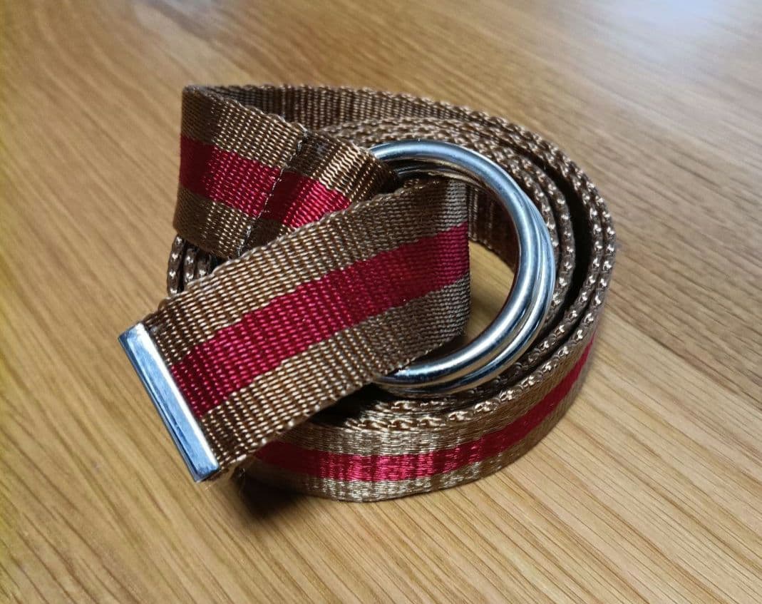 Women's Brown and Red Stripe Belt Casual Belt Snidel