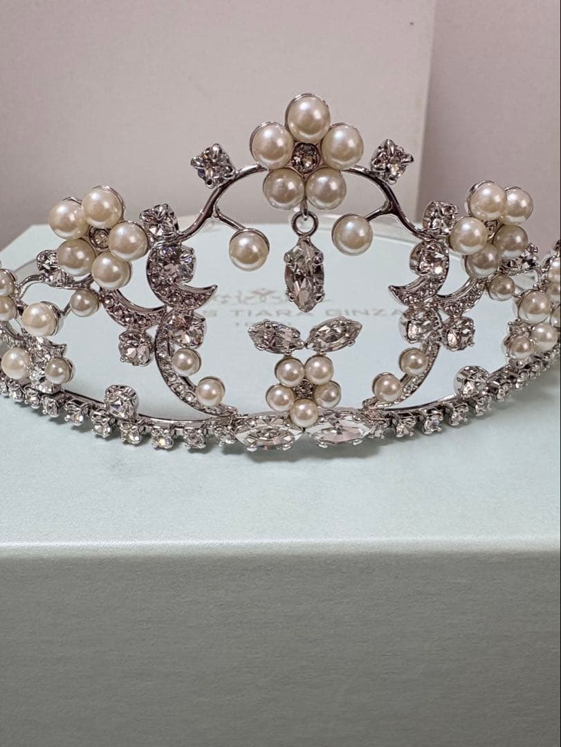 Wedding Tiara with Pearls and Crystals